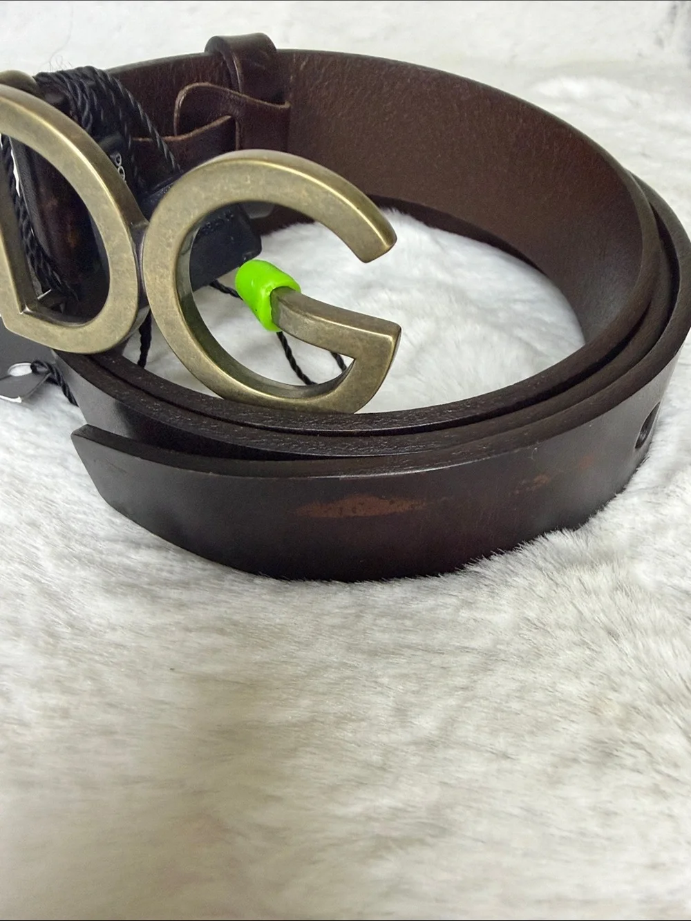 Dolce & Gabbana Brown Leather DG Buckle Belt